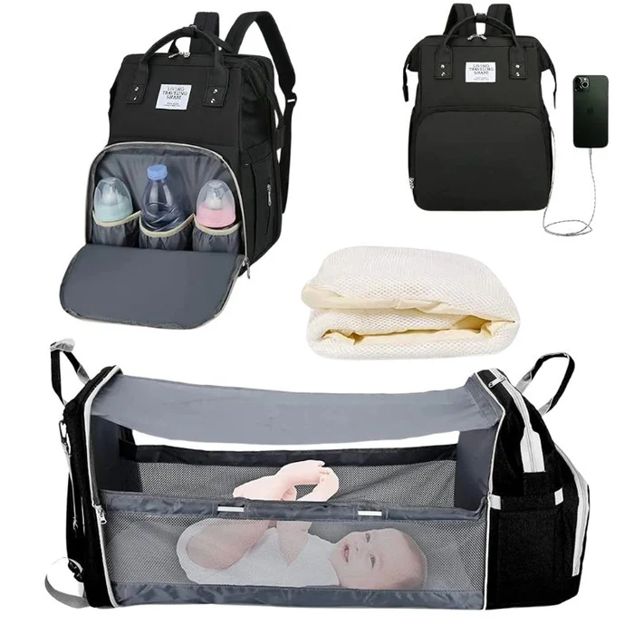 Mochila de maternidad versátil con cuna