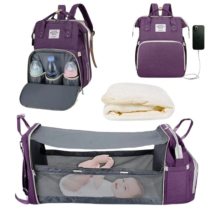 Mochila de maternidad versátil con cuna